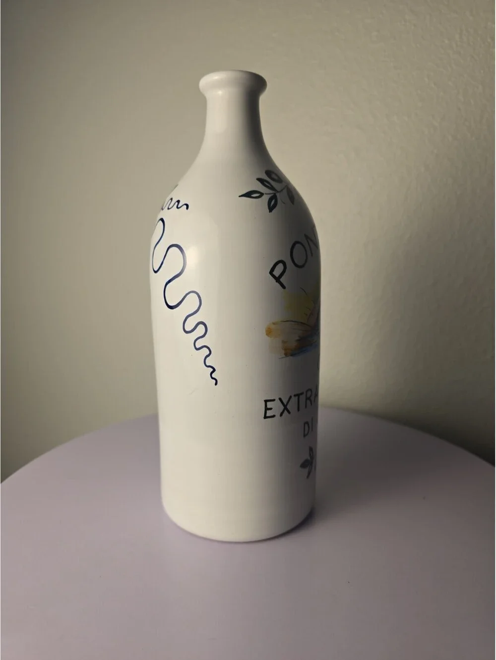 FIMA Deruta Italy Hand Painted Ceramic Olive Oil Bottle